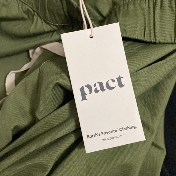 NWT PACT MENS (UNISEX)ORGANIC COTTON ELASTANE BLEND OLIVE GREEN PANTS DRAWSTRING - Picture 11 of 11